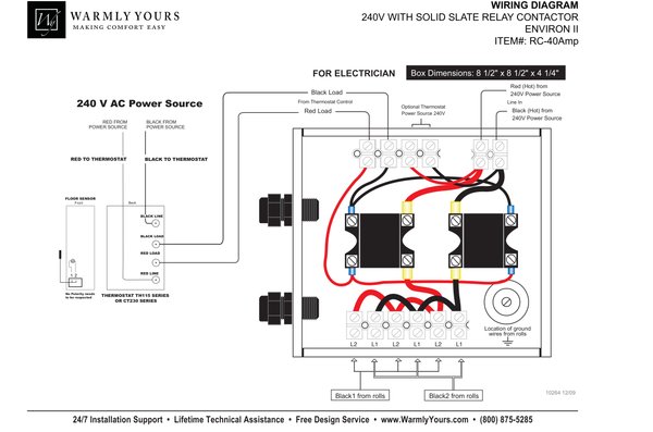 Cover for RC-40AMP Relay Wiring Diagram with Environ™ 240V Round Lead (English)