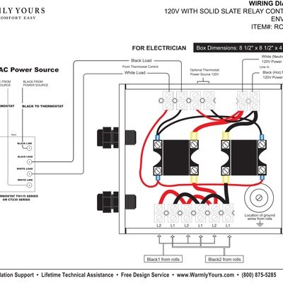 RC-40AMP Relay Wiring Diagram with Environ™ Mat 120V Round Lead (English)
