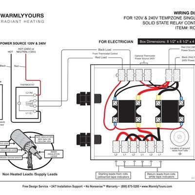 RC-40AMP Relay Wiring Diagram with TempZone™ (Single) (English)