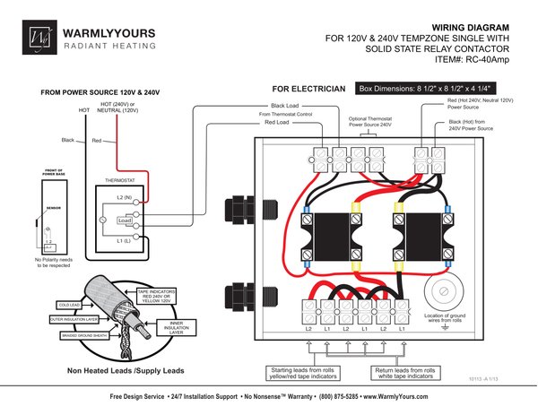 Cover for RC-40AMP Relay Wiring Diagram with TempZone™ (Single) (English)