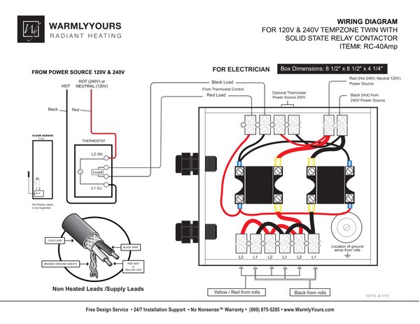 Cover for RC-40AMP Relay Wiring Diagram with TempZone™ (Twin) (English)