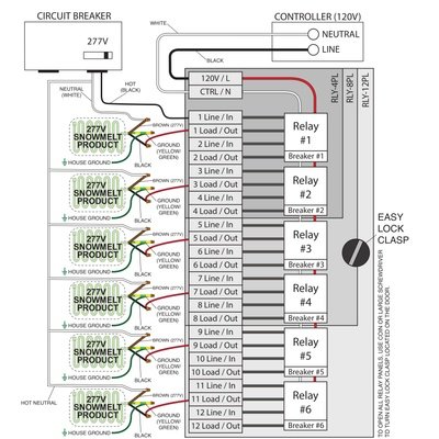 Relay Panels Wiring Diagram with 277V Snow Melt Products (English)