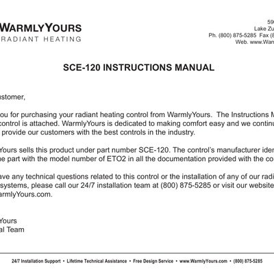 SCE-120 Economy Snow & Ice Melt Control User Guide (English)