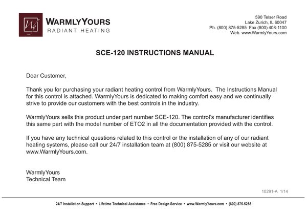 Cover for SCE-120 Economy Snow & Ice Melt Control User Guide (English)