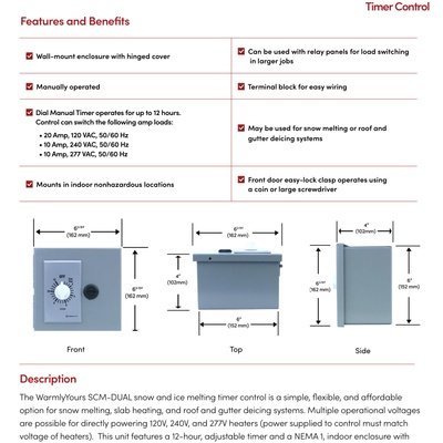 SCM-DUAL Snow and Ice Melting Timer Control Install Sheet (English)
