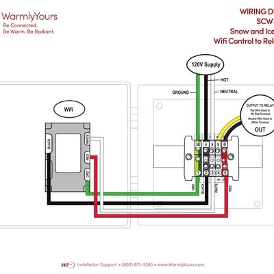 SCW-120-15A Snow and Ice Melting WiFi Control To Relay Panel Wiring Diagram (English)