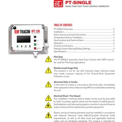 Self-Regulating Pipe Freeze Protection PT-SINGLE Manual (English)