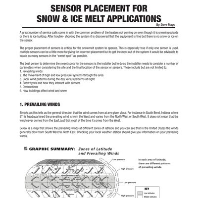 Sensor Placement for Snow and Ice Melt Applications (English)