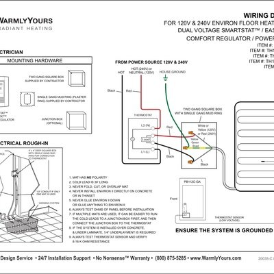 SmartStat™, EasyStat™, Comfort Regulator, Power Module Wiring Diagram with Environ™ 120V or 240V Flat Lead (English)