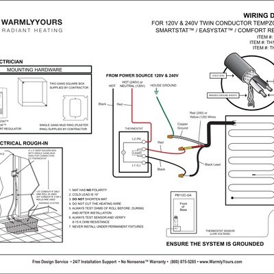 SmartStat™, EasyStat™, Comfort Regulator, Power Module Wiring Diagram with TempZone™ Twin Conductor or Environ™ (120V or 240V) (English)