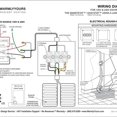 SmartStat™, EasyStat™ Wiring Diagram with Multiple Environ™ using a Junction Box (English)