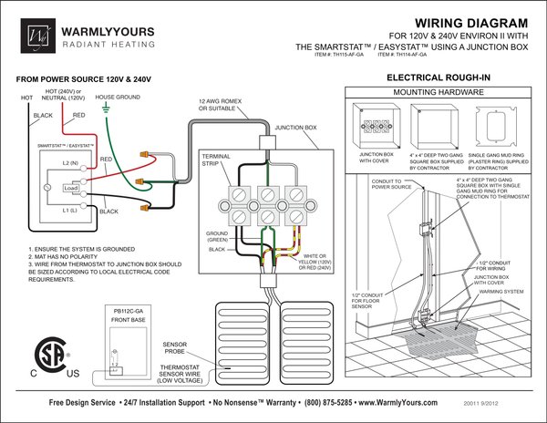 Cover for SmartStat™, EasyStat™ Wiring Diagram with Multiple Environ™ using a Junction Box (English)