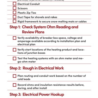 Snow Melt Checklist Materials And Tools Checklist (English)