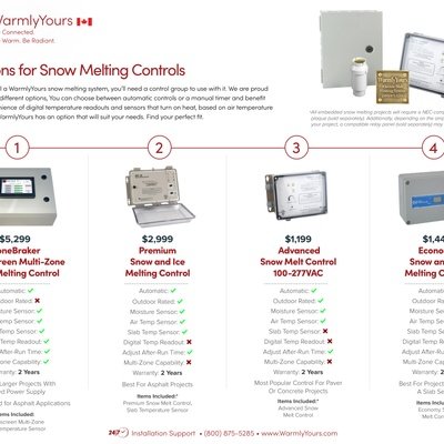 Snow Melt Controller Comparison Sheet Canada (English)