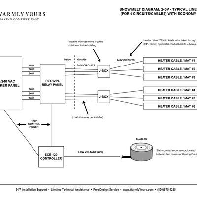Snow Melting Economy Control SCE-120 Wiring Diagram 240V (English)