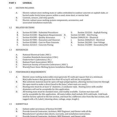 Snow Melting Master Specifications (English)