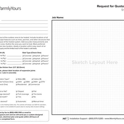 Snow Melting Request Quotation Form (English)