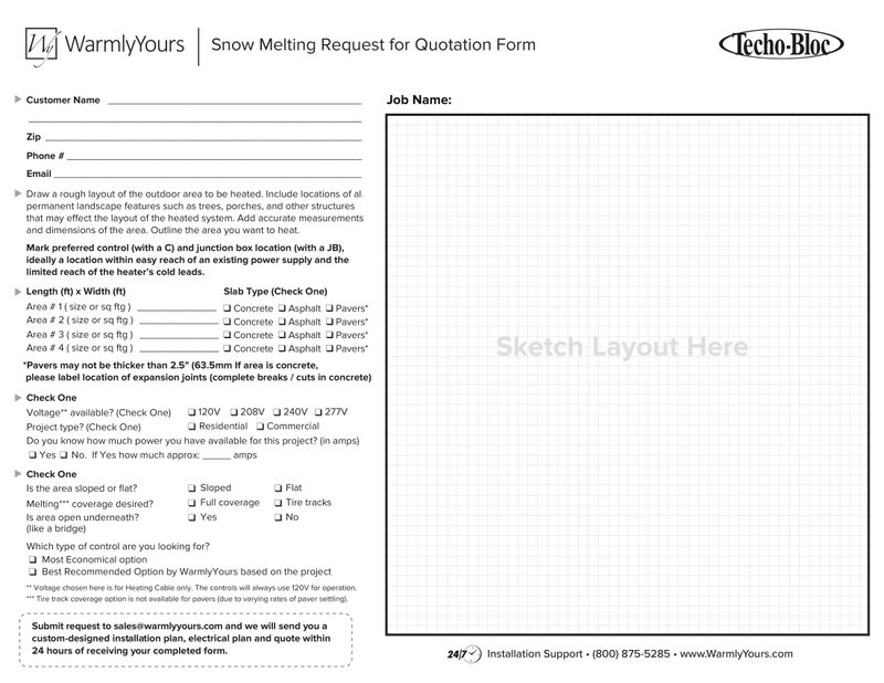 Snow Melting Request Quotation Form For Techo Bloc (English)