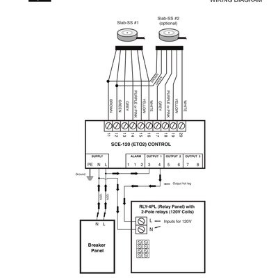 Snow Melting SCE-120 Controller with Relay Wiring Diagram (English)