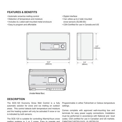 Snow Melting SCE-120 Specifications (English)