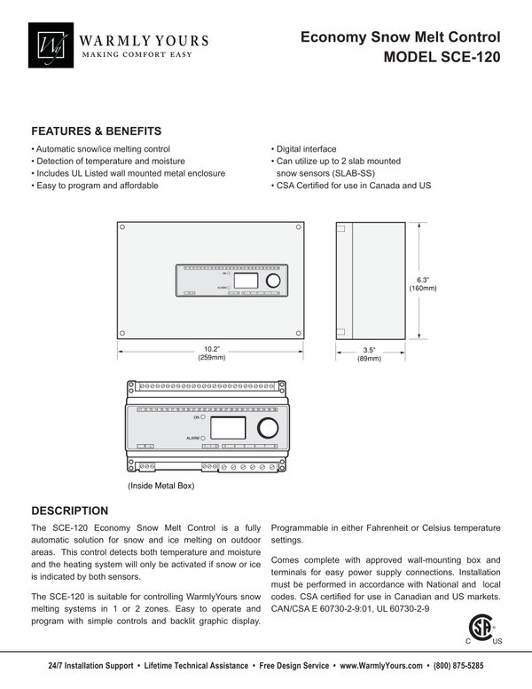 Cover for Snow Melting SCE-120 Specifications (English)