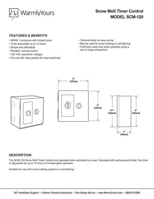 Cover for Snow Melting SCM-120 Specifications (English)