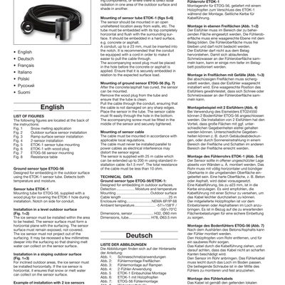 Snow Melting Slab Sensor Kit (ETOG-56 Sensor + Housing) Installation Instructions (English)