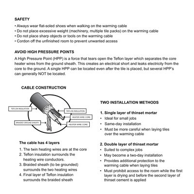 TempZone™ Flex Roll (Twin Conductor) Important Installation Information Summary (English)