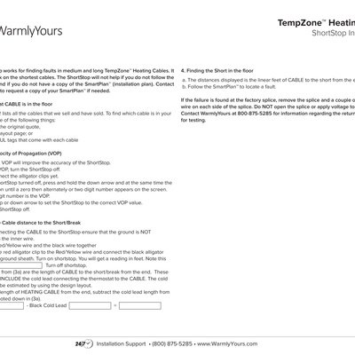 TempZone™ Heating Cable Shortstop Operation Manual (English)