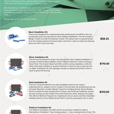 TempZone Installation Kits & Accessories Sell Sheet for Canada (English)