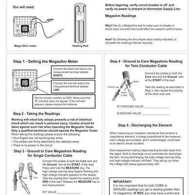 TempZone™ Mega Ohm Reading Instructions (English)