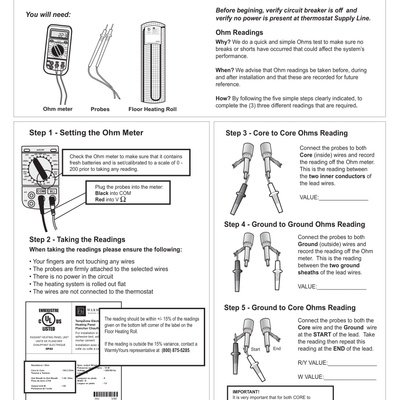 TempZone™ Single Conductor Ohm Reading Guide (English)
