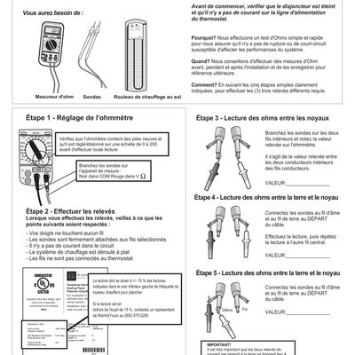 TempZone™ Single Conductor Ohm Reading Guide (French)