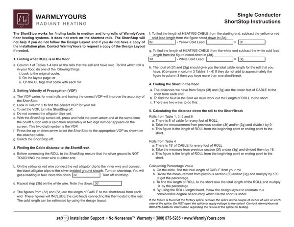 Cover for TempZone™ Single Shortstop Operation Manual (English)