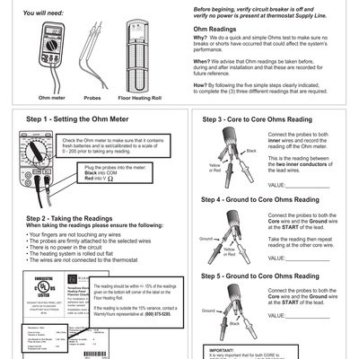 TempZone™ Twin Conductor Ohm Reading Guide (English)