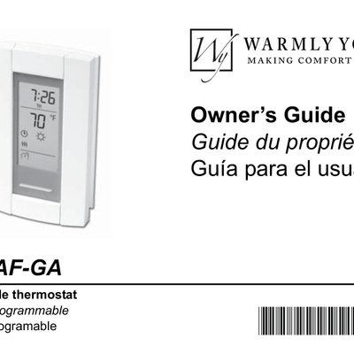 TH115-AF-GA-08 SmartStat Installation Manual (English, French, Spanish)
