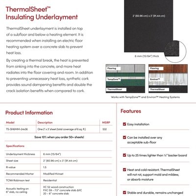 ThermalSheet Insulating Underlayment Sell Sheet Canada (English)
