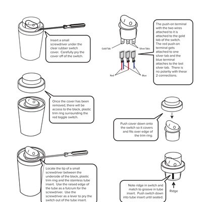 Towel Warmer Power Switch Replacement Instructions (English)