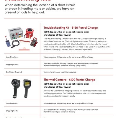 Troubleshooting and Repair Tools Sell Sheet (English)
