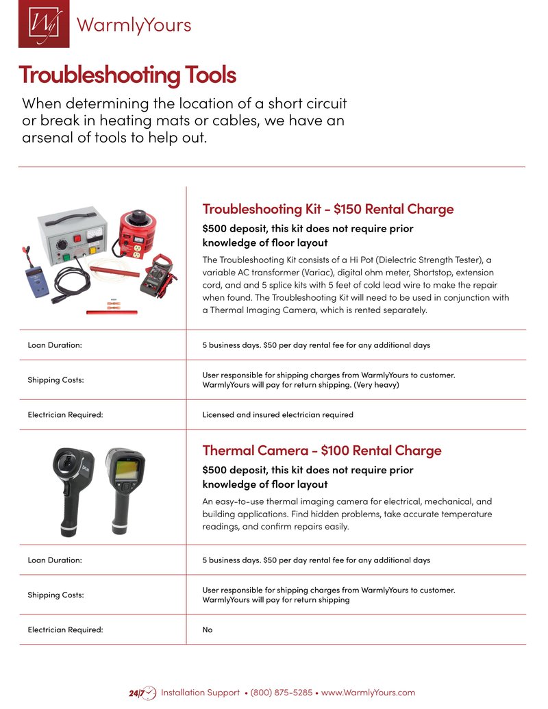 Troubleshooting and Repair Tools Sell Sheet (English)