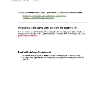 Wemo Light Switch Programming Guide (English)