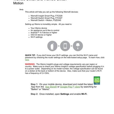 Wemo Plug In Guide (English)