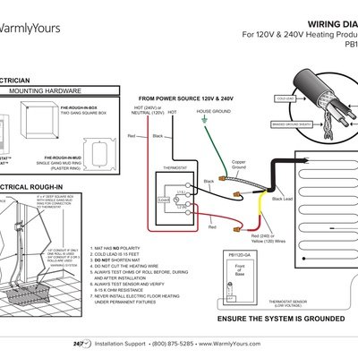 WIRING DIAGRAM 120V & 240V Heating Products with PB112D-GA (English)