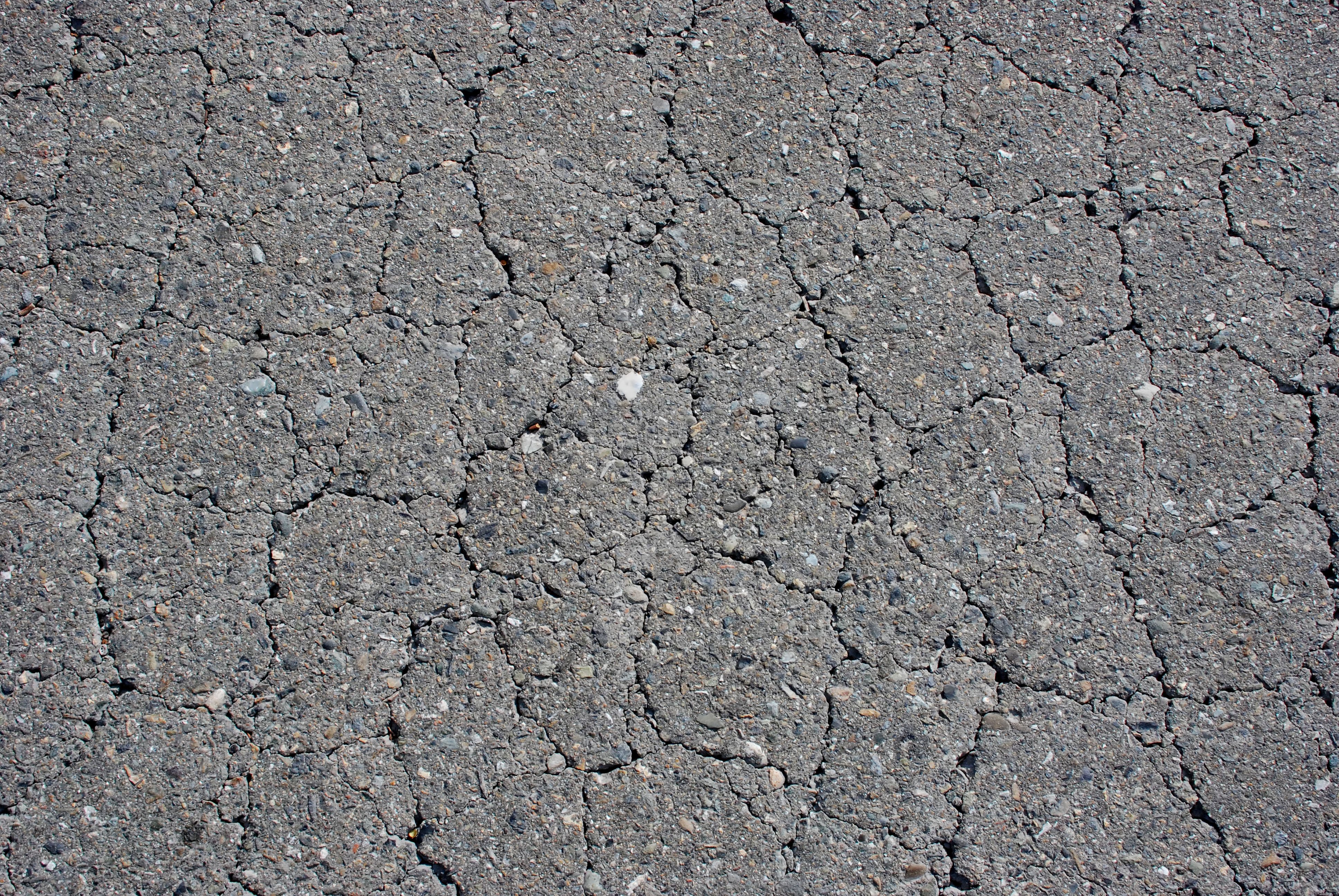 Cracked asphalt driveway