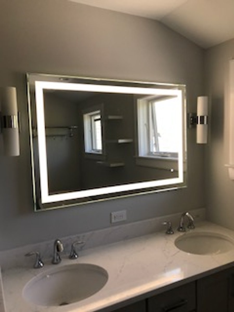 Custom LED Backlit Mirror Audrey - Rectangle 30" x 44" SOUTH BURLINGTON, VT
