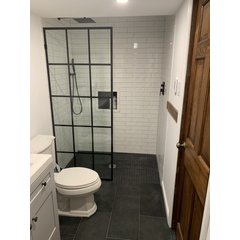 Floor heating on tile in a bathroom in NJ — finished.