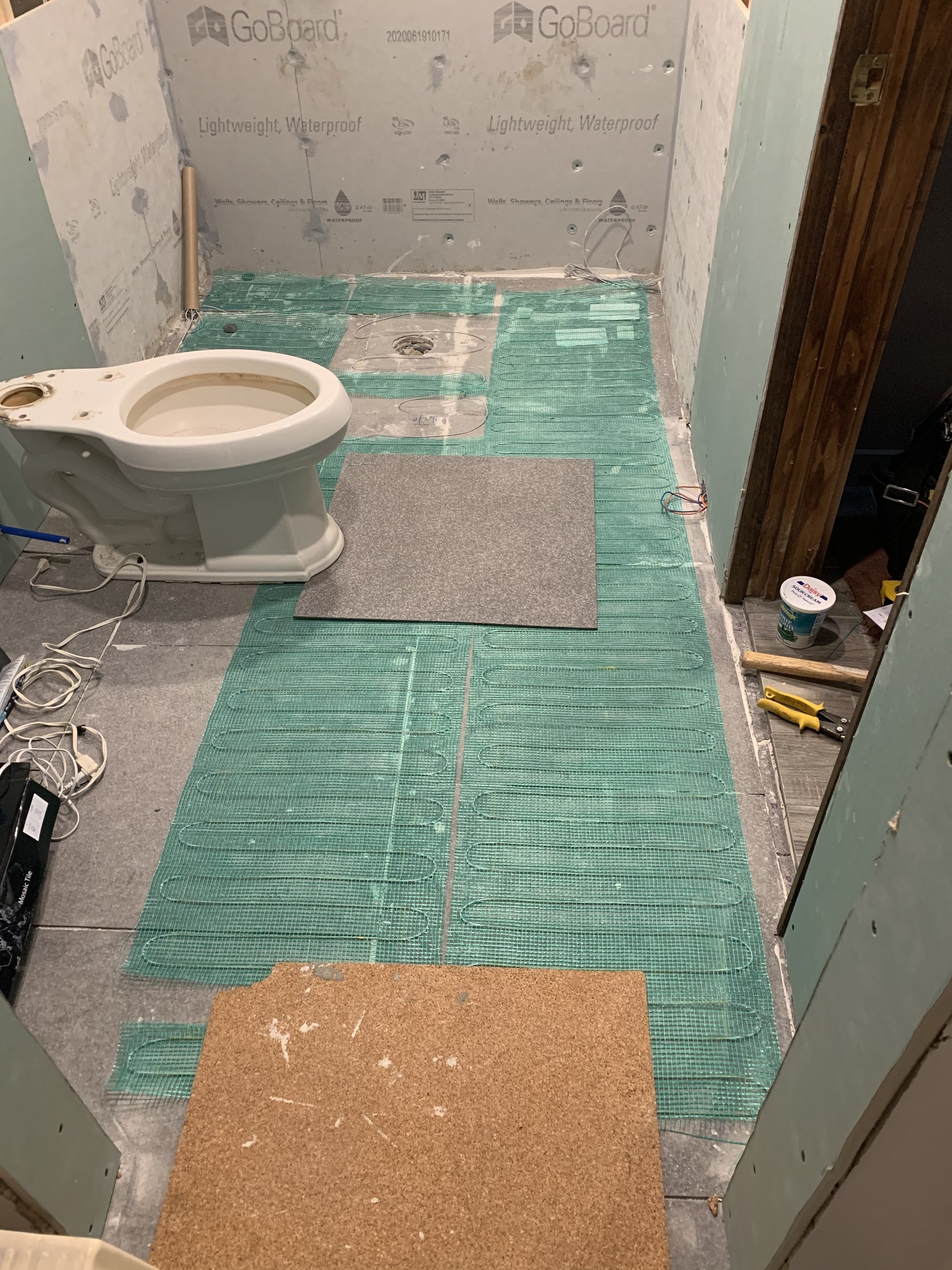 David pisano cn5241794 share your story basement bathroom tempzone single conductor flex roll install