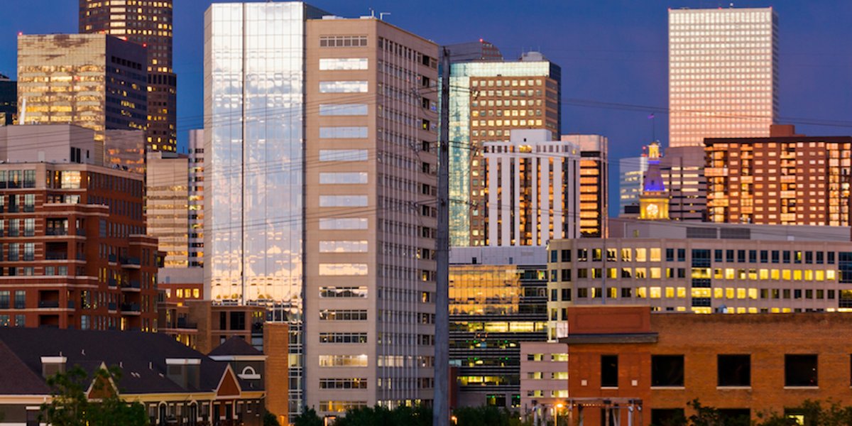 Denver Skyline at Dusk.