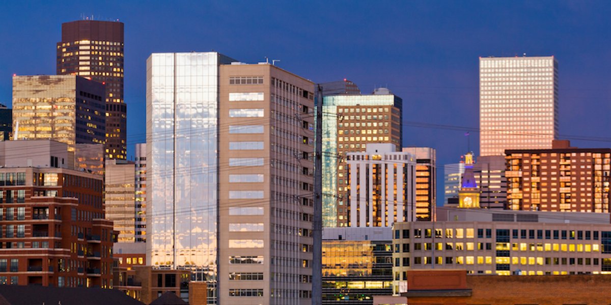 Denver Skyline at Dusk.