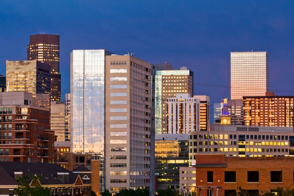 Denver Skyline at Dusk.